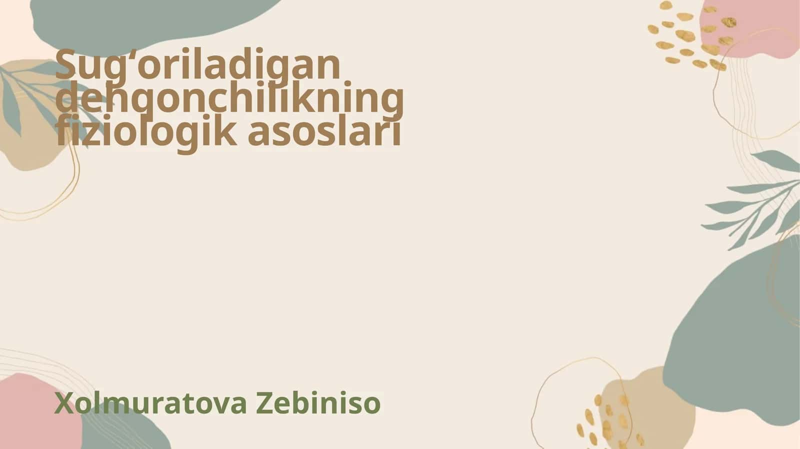 Sugʻoriladigan dehqonchilikning fiziologik asoslari