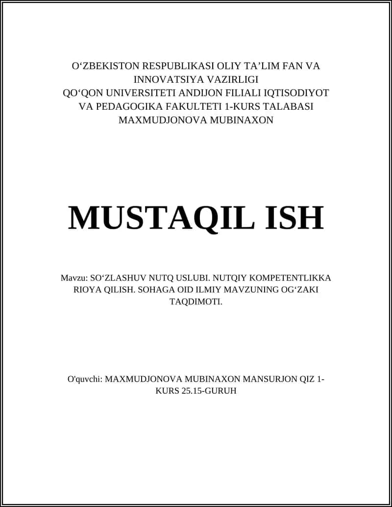 SOʻZLASHUV NUTQ USLUBI