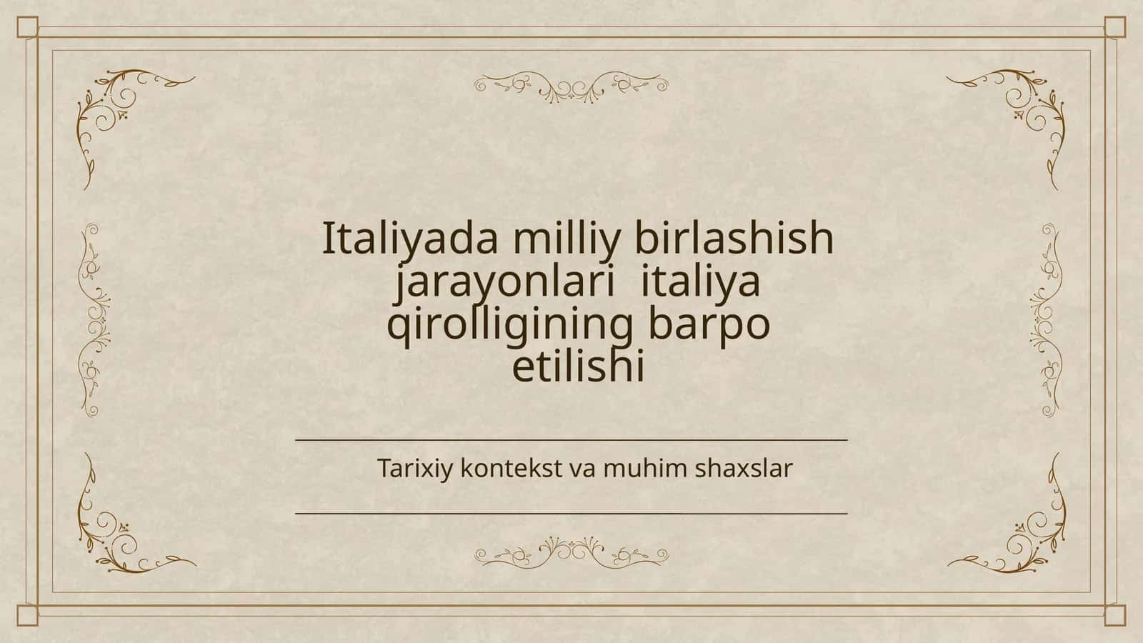 Italiya Feodal Tizimi va Mustamlakachilik Davri (XVI-XVIII asrlar)