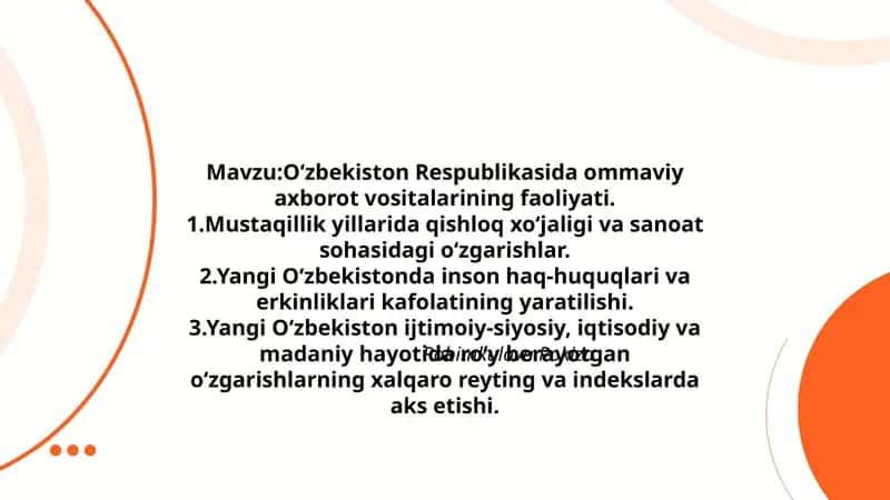 O‘zbekiston Respublikasida ommaviy axborot vositalarining faoliyati