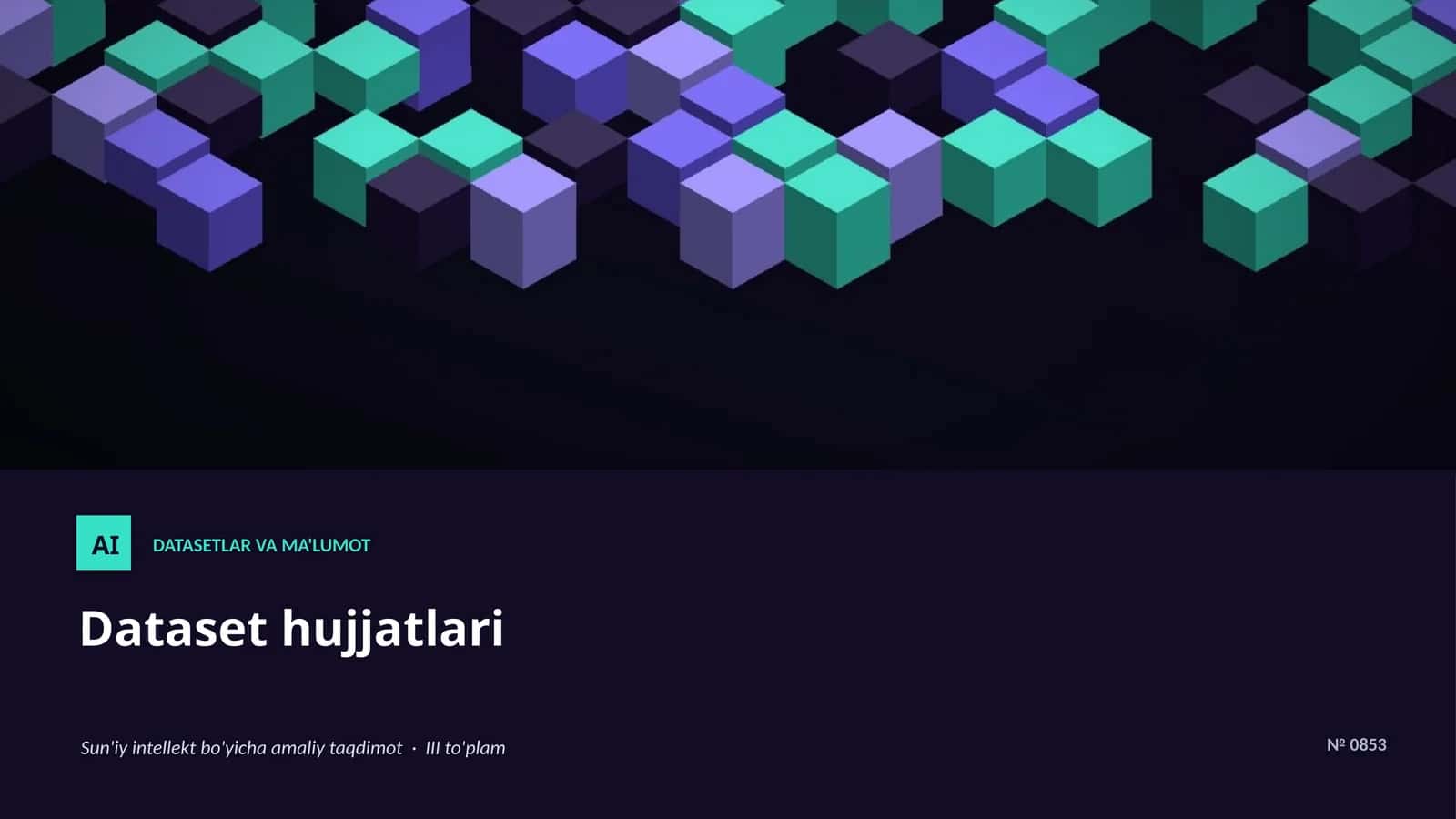 Datasetlar va ma'lumot