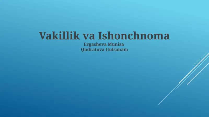 Vakillik va Ishonchnoma