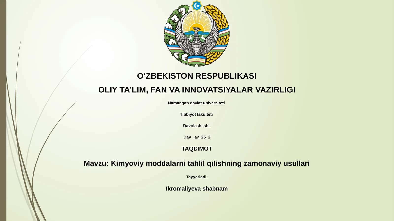 Zamonaviy kimyoviy tahlil usullari