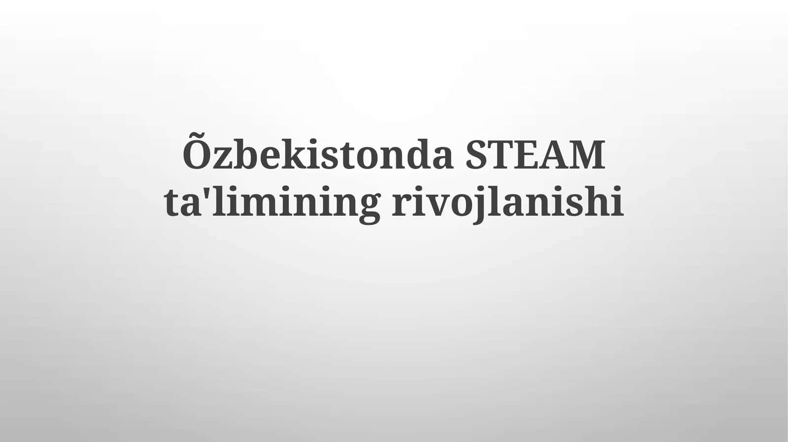 STEM Ta'limi Darsliklari