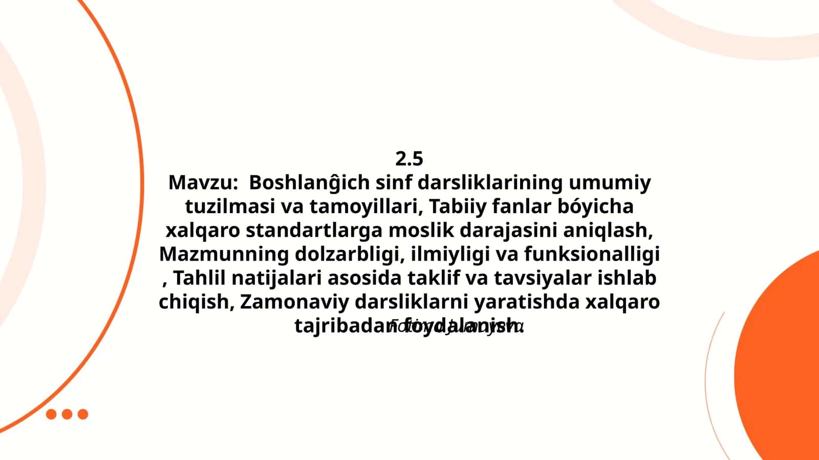 Boshlanĝich sinf darsliklarining umumiy tuzilmasi va tamoyillari