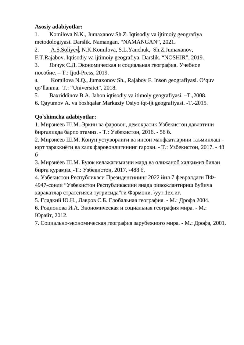 Iqtisodiy va ijtimoiy geografiya metodologiyasi