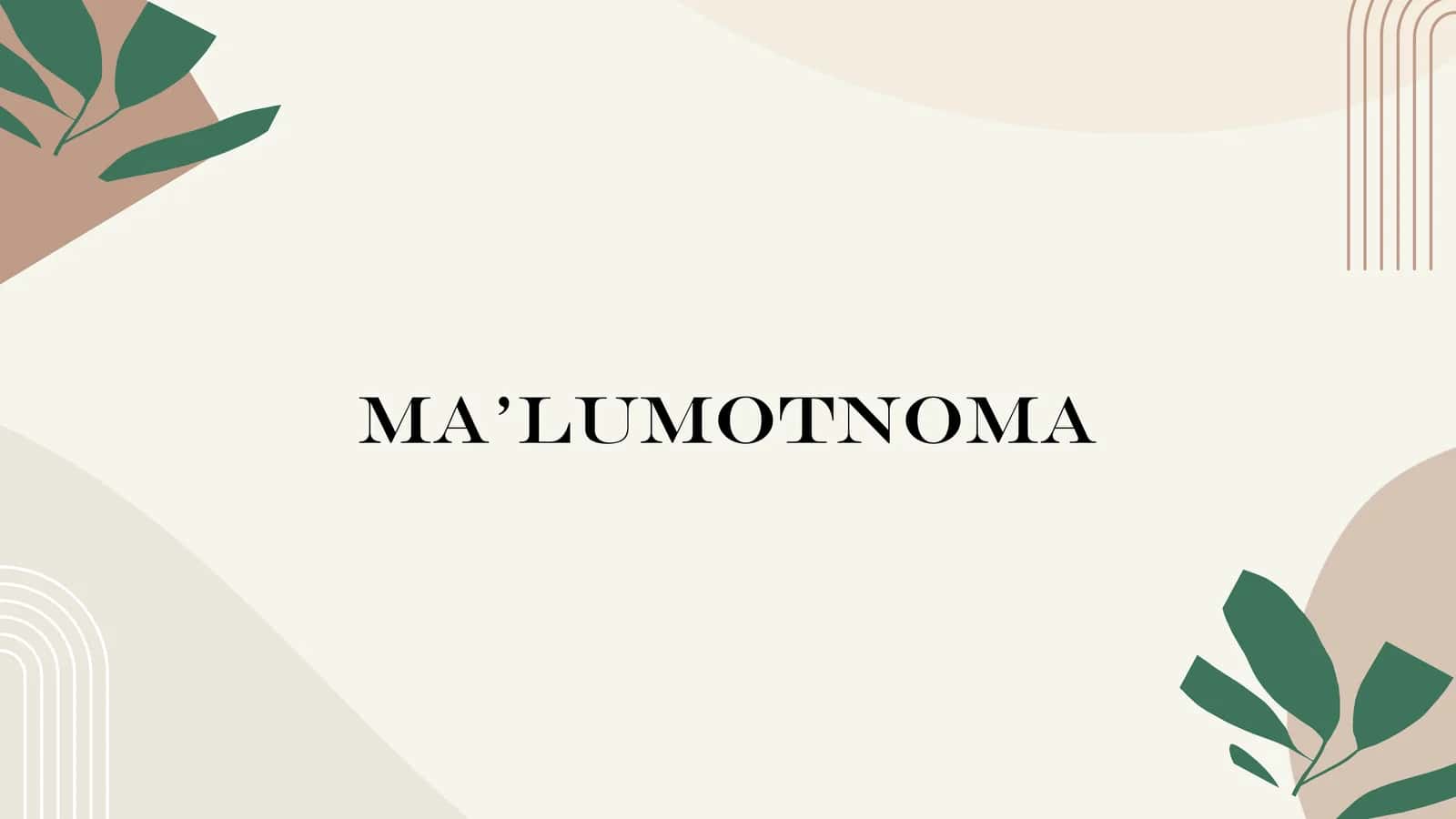 Ma’lumotnoma