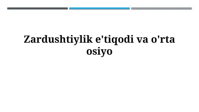 Zardushtiylik e'tiqodi vao'rtaosiyo