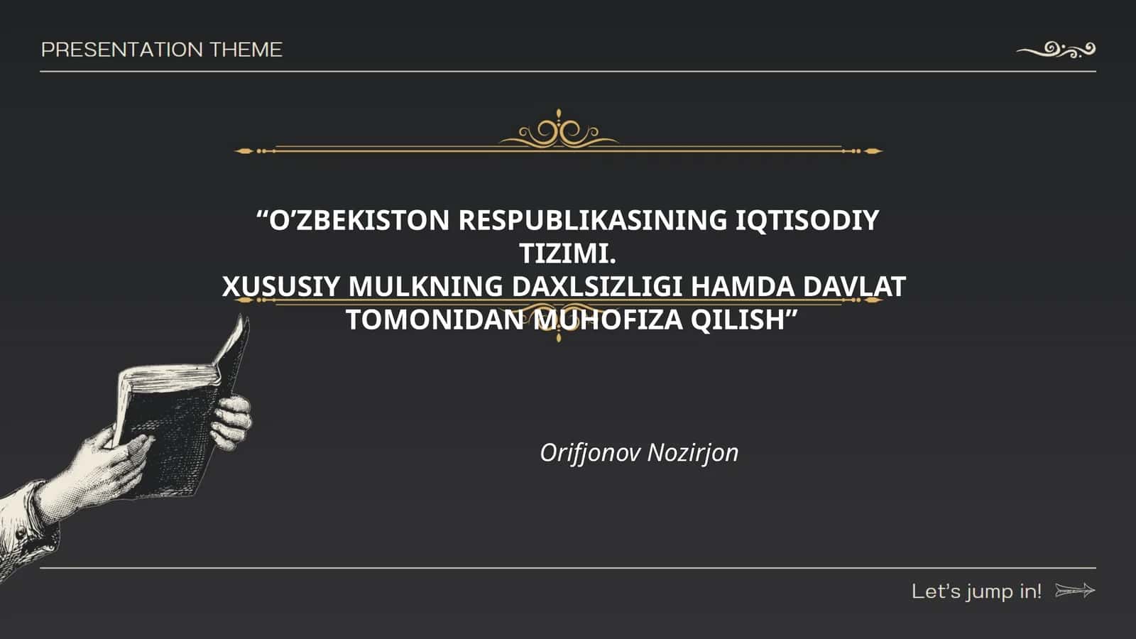 O'ZBEKISTON RESPUBLIKASINING IQTISODIY TIZIMI