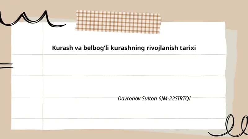 Kurash va belbog’li kurashning rivojlanish tarixi