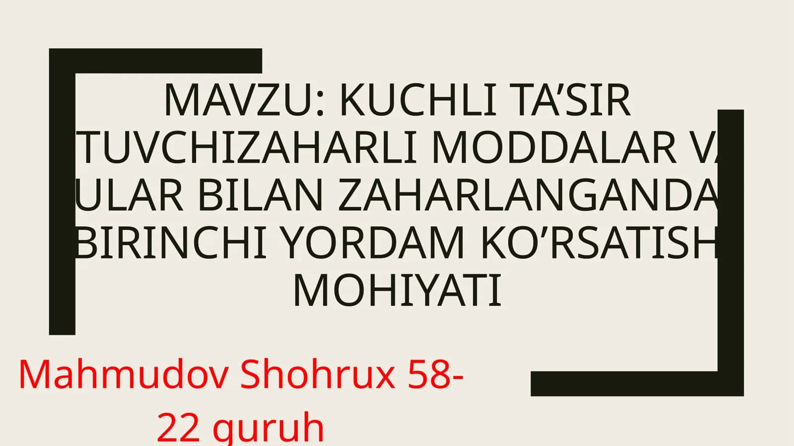 Zaharlovchi moddalar