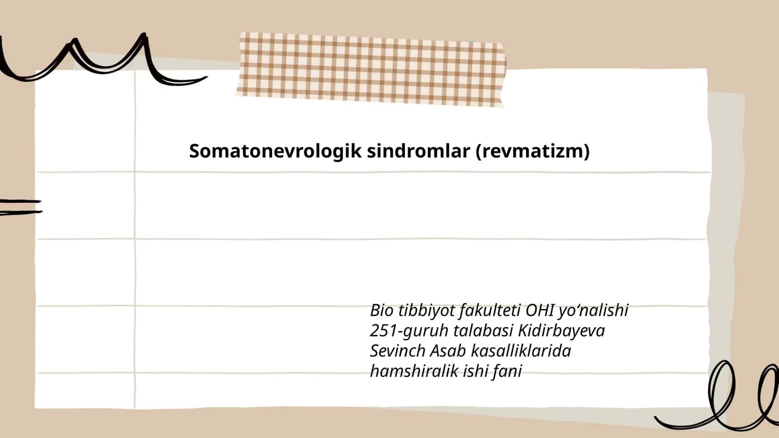 Somatonevrologik sindromlar (revmatizm)