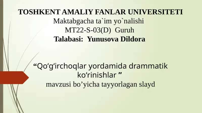 Qoʻgʻirchoqlar yordamida drammatik koʻrinishlar