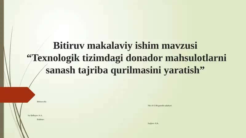 Bitiruv makalaviy ish
