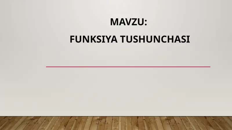 Dasturlashda Funksiya tushunchasi