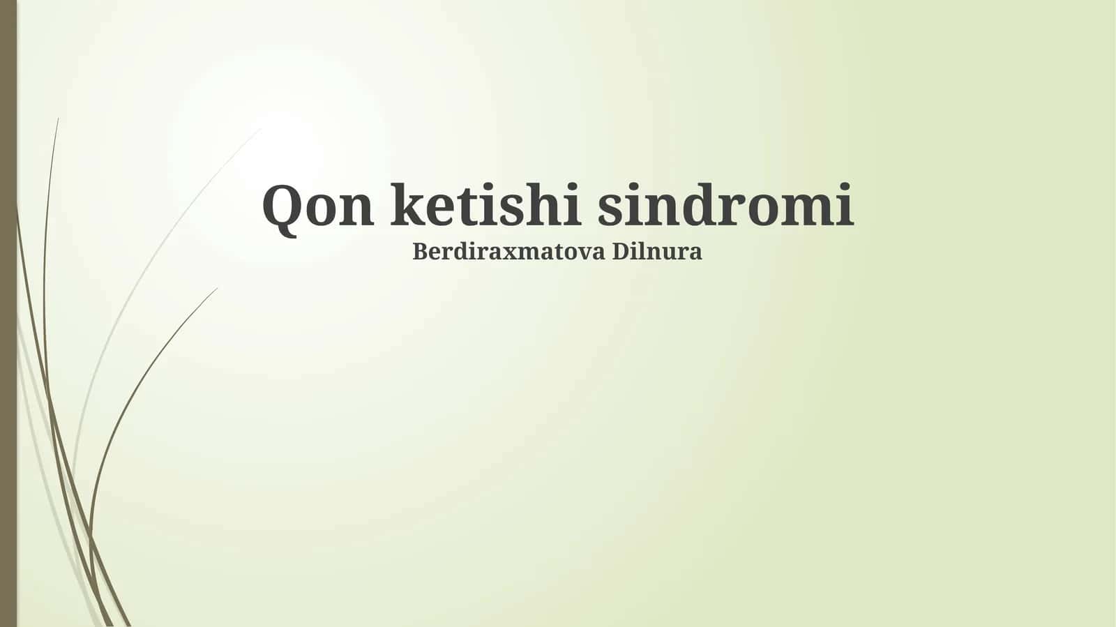 Qon ketishi sindromi