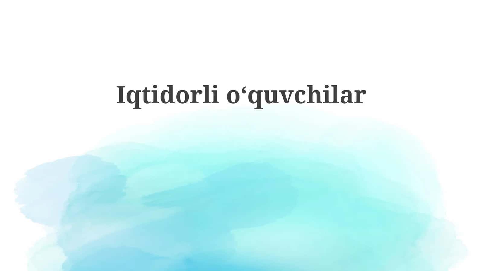 Iqtidorli Talabalarni Aniqlash