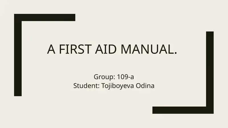 Afirst aid manual