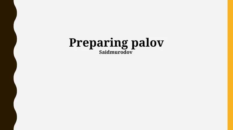 Palovni tayyorlash