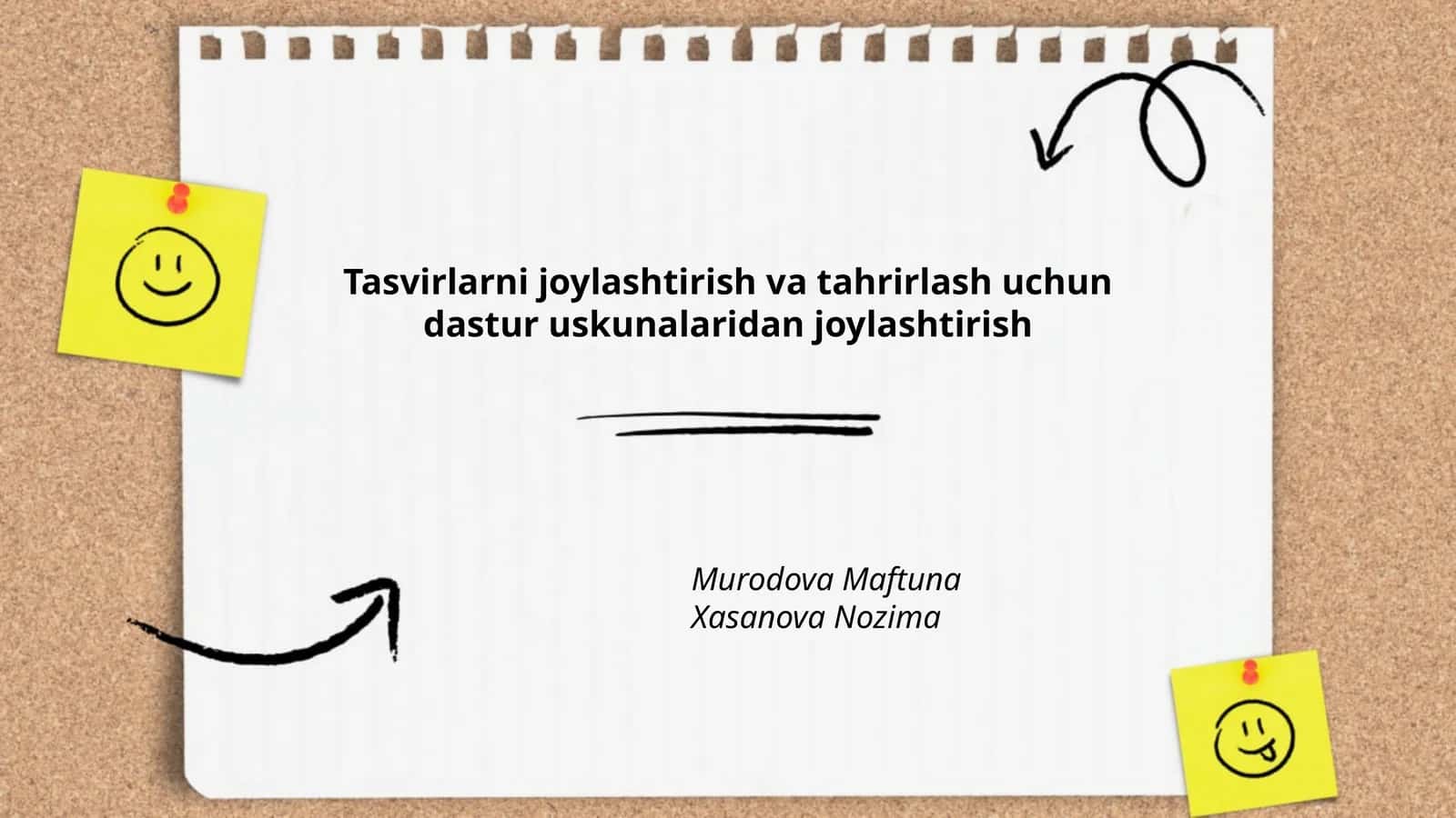 Tasvirlarni joylashtirish va tahrirlash uchun dastur uskunalaridan joylashtirish