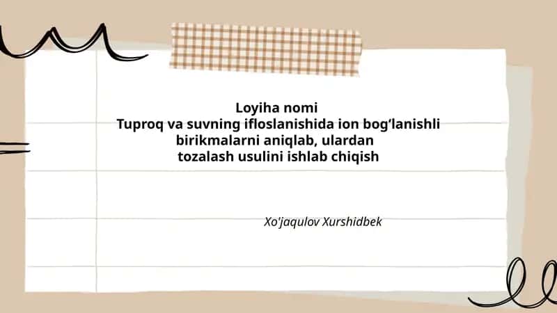 Ion bog‘lanishli birikmalarni aniqlash va tozalash usullari