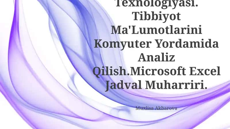 Sonli Ma'Lumotlarni Qayta Ishlash Texnologiyasi
