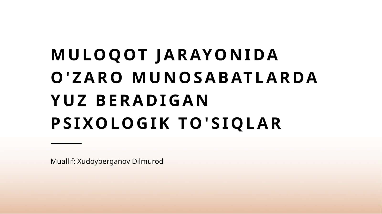 Muloqot jarayonida o'zaro munosabatlarda yuz beradigan psixologik to'siqlar