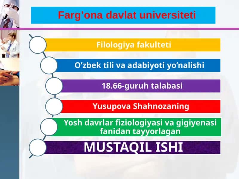 Yoshlik davrlarning morfologik va fiziologik xususiyatlari