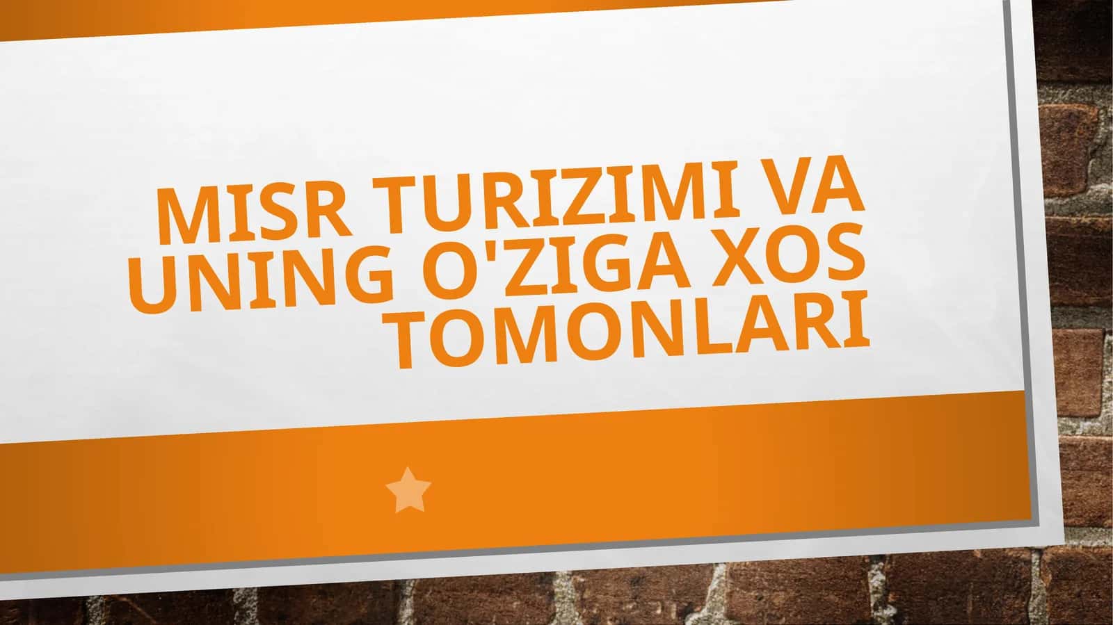 Misr turizmi va uning o'ziga xos tomonlari