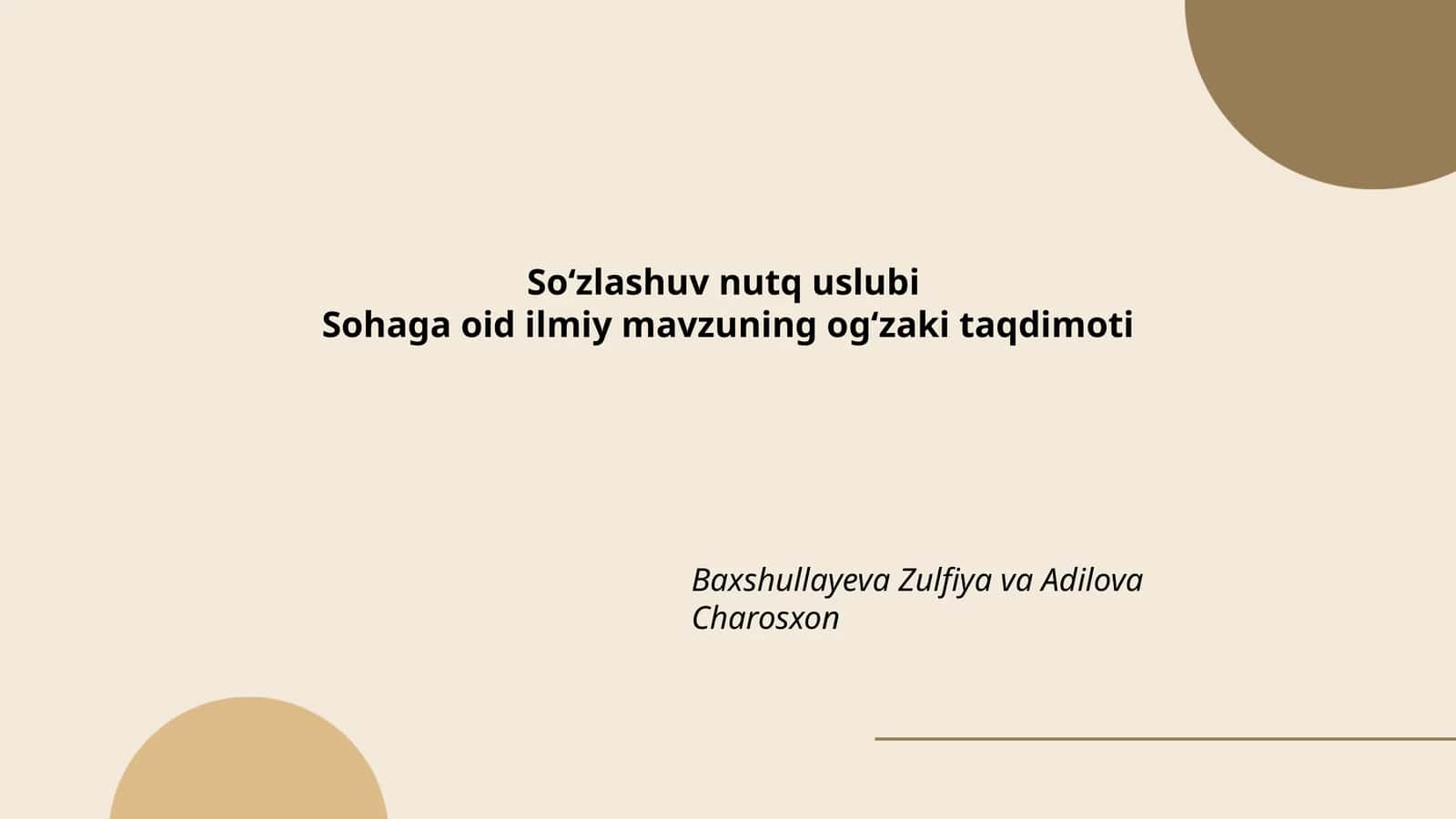 Soʻzlashuv Nutq Uslubi