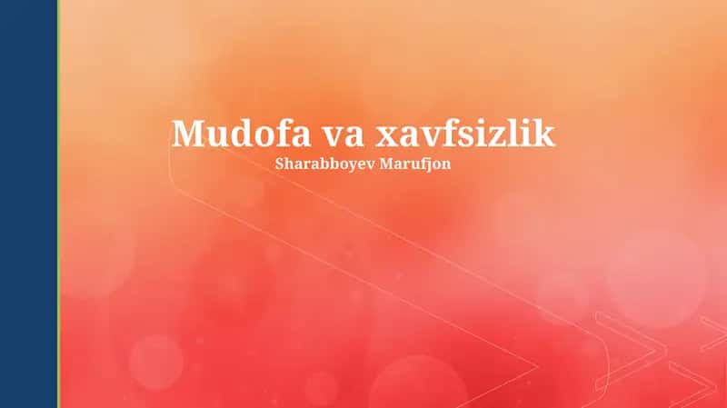 Mudofa va xavfsizlik