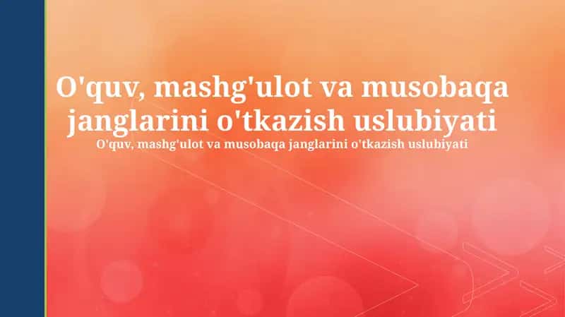Mashg'ulot va Musobaqalarga Tayyorgarlik Metodologiyasi
