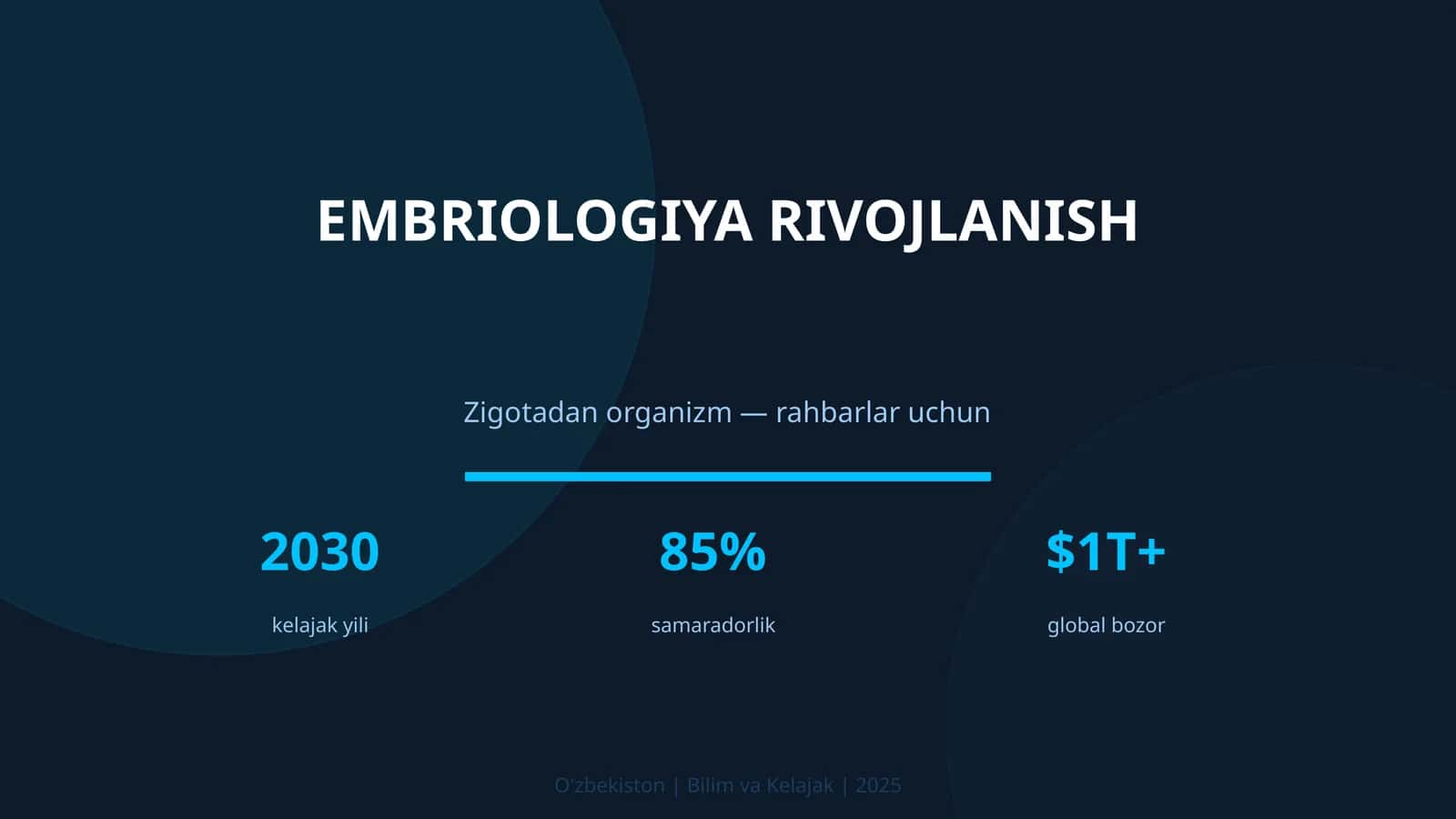 EMBRIOLOGIYA RIVOJLANISH