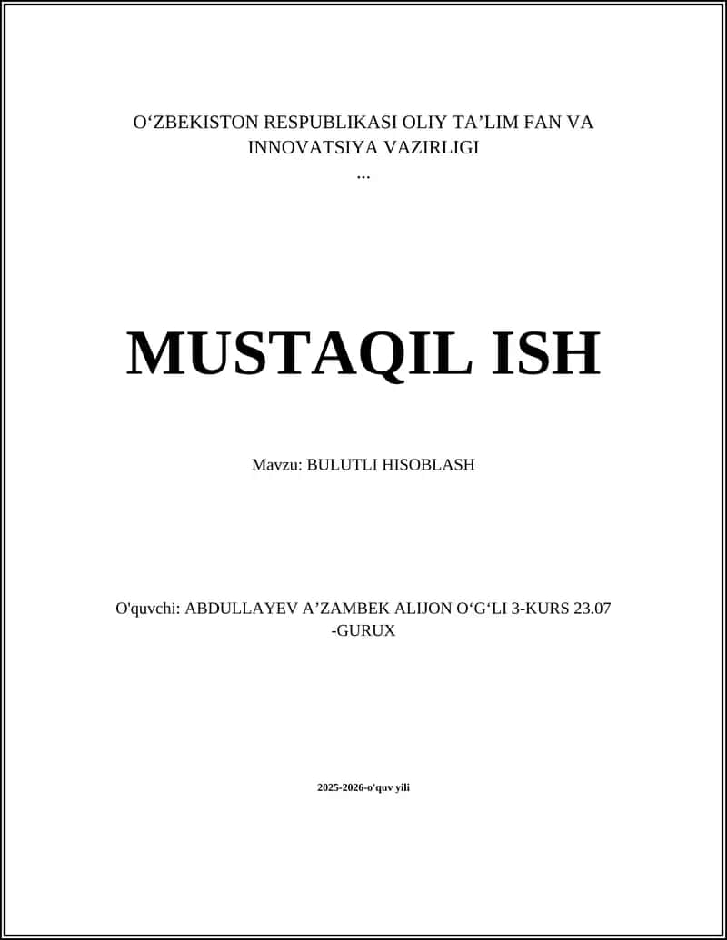 Bulutli Hisoblash
