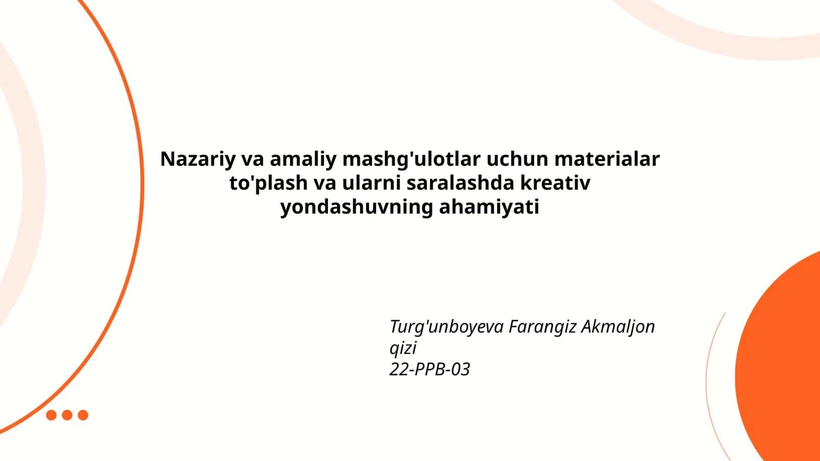 Kreativ yondashuv tushunchasi