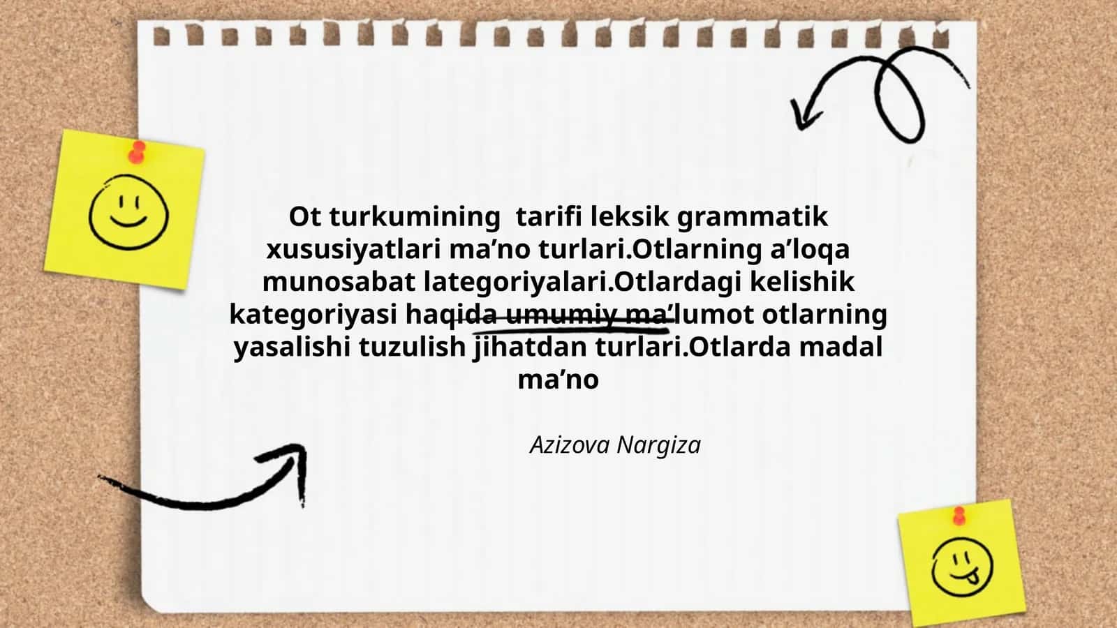 Ot turkumining tarifi leksik grammatik xususiyatlari ma’no turlari