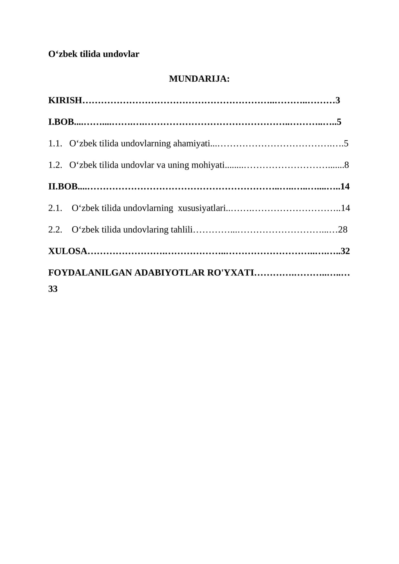 Oʻzbek tilida undovlar