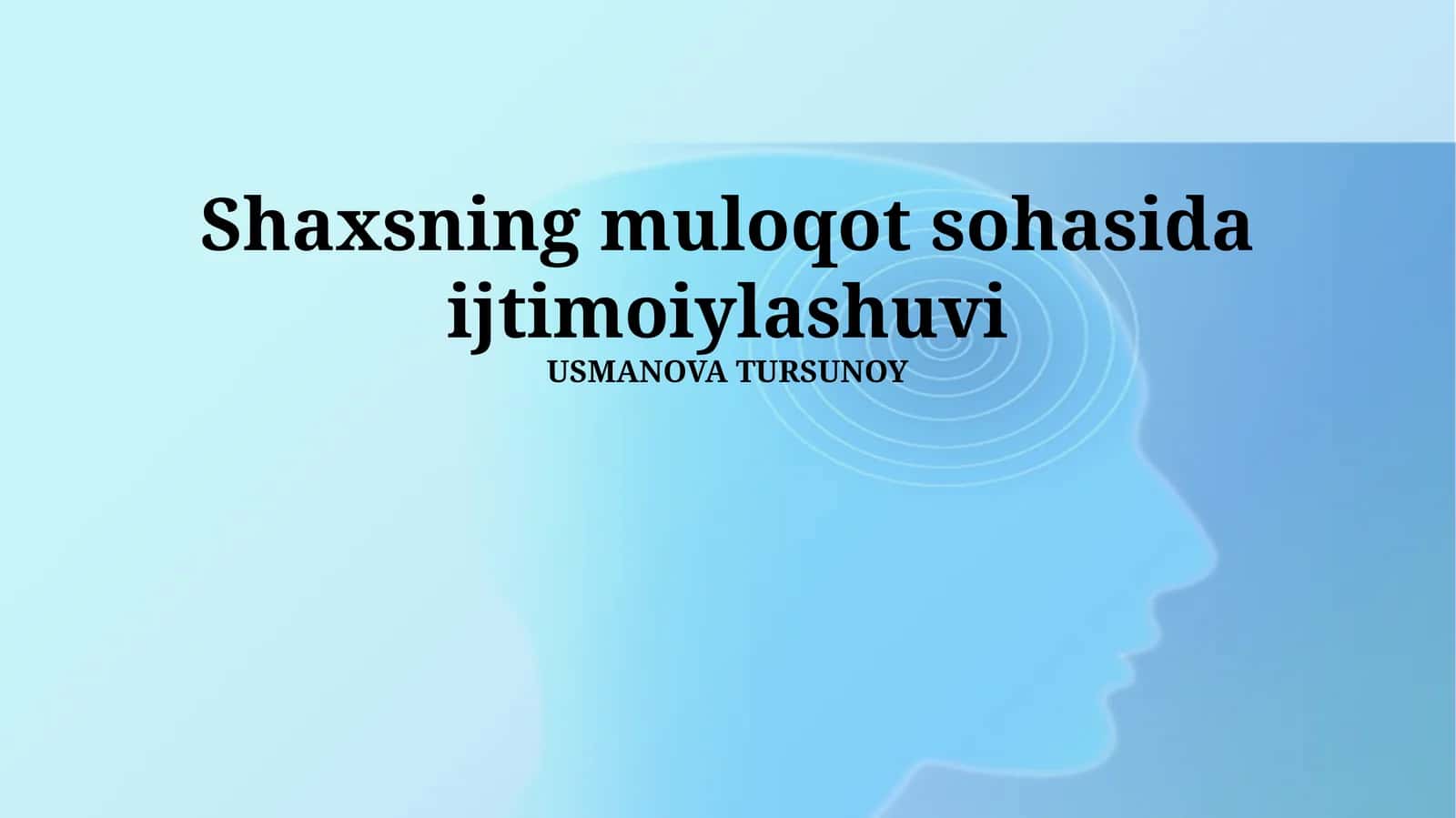 Shaxsning muloqot sohasida ijtimoiylashuvi
