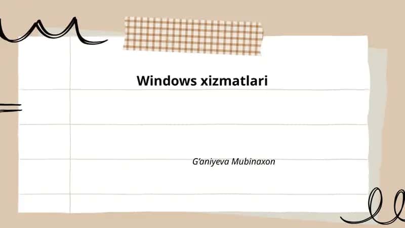 Windows xizmatlari