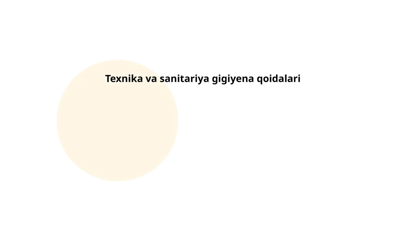 Texnika va sanitariya gigiyena qoidalari