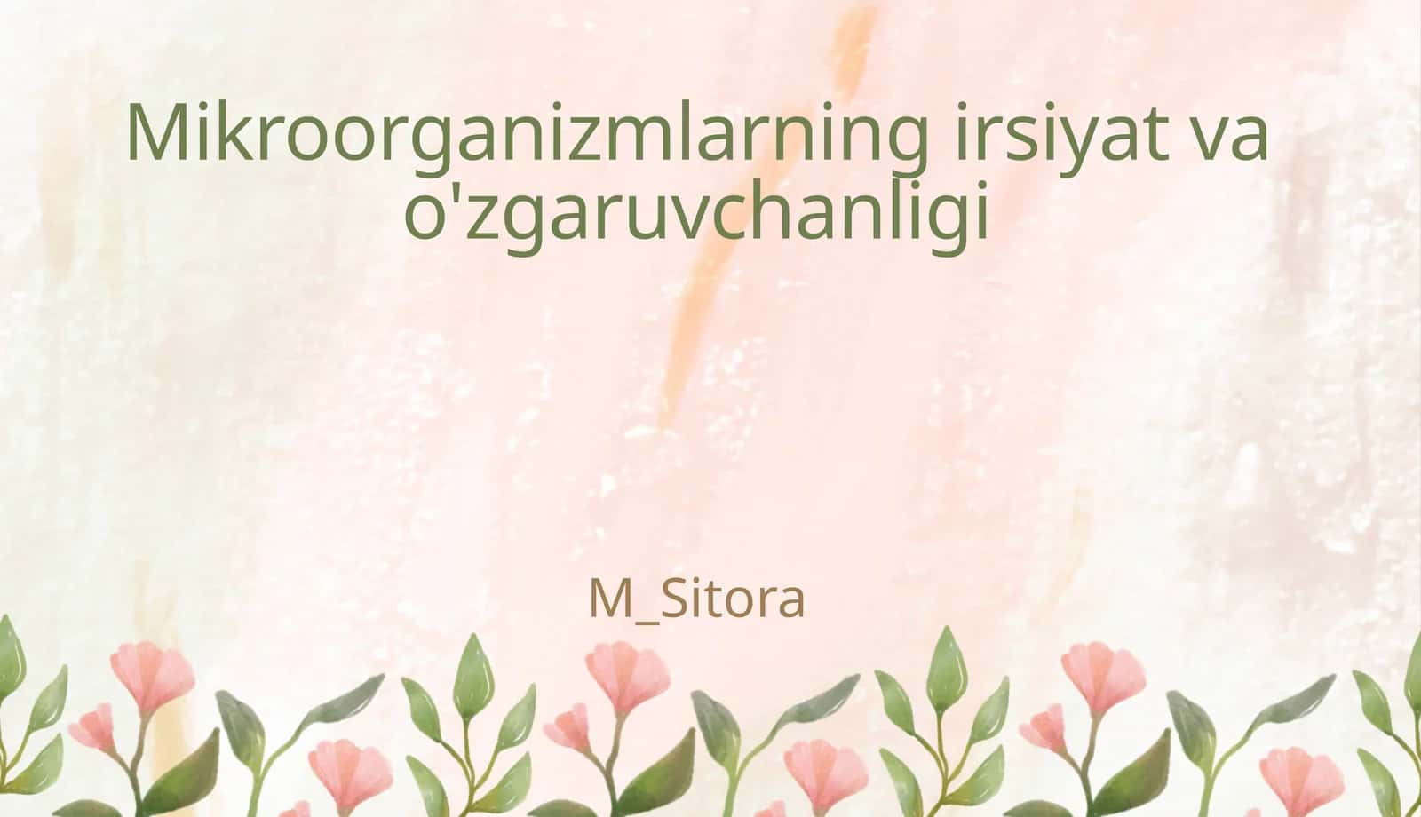 Mikroorganizmlarning irsiyat va o'zgaruvchanligi