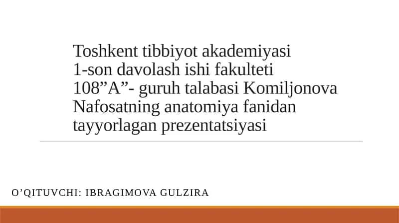 Nafosatning anatomiyafanidantayyorlagan prezentatsiya