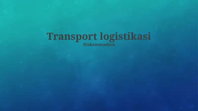 Transport logistikasi