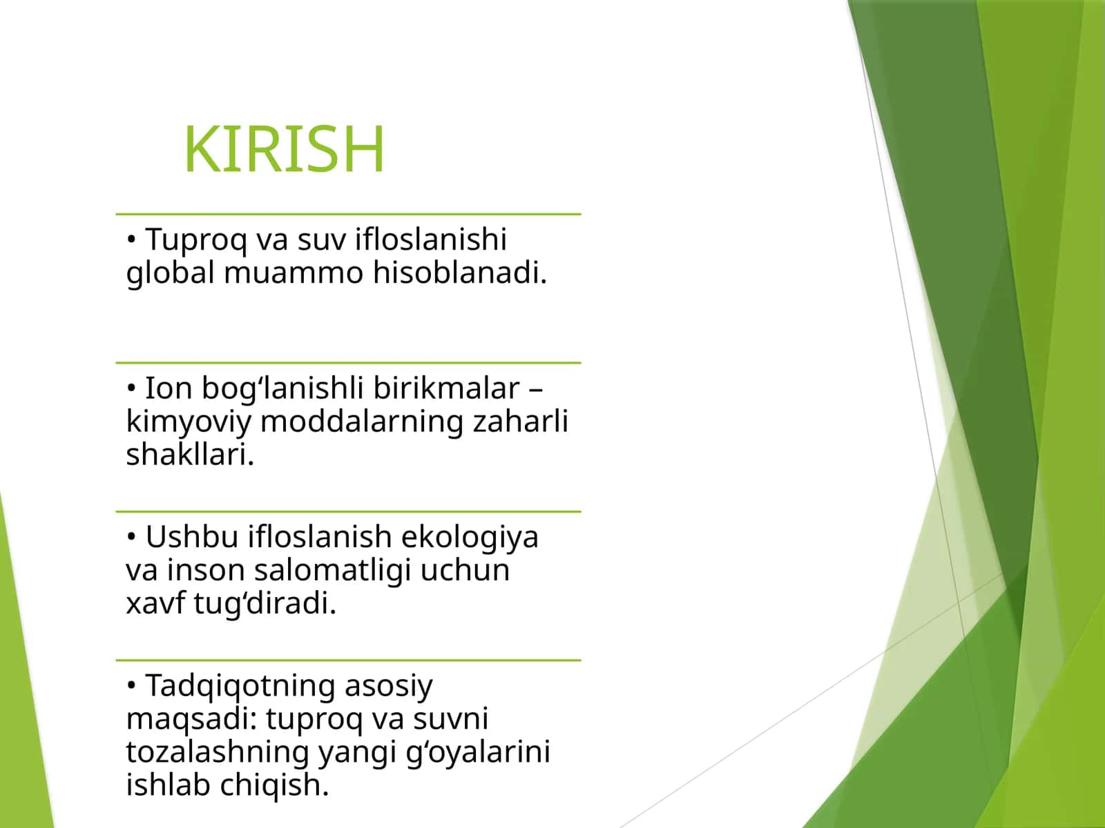 Tuproq va suvning ifloslanish sabablari