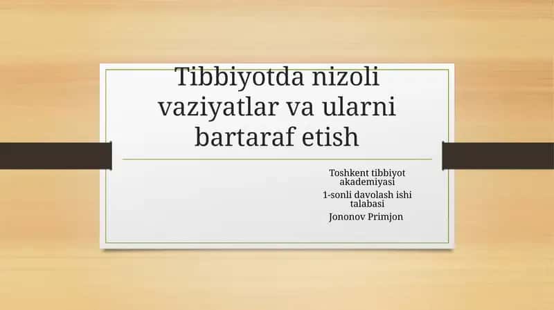 Nizolar va ularni boshqarish
