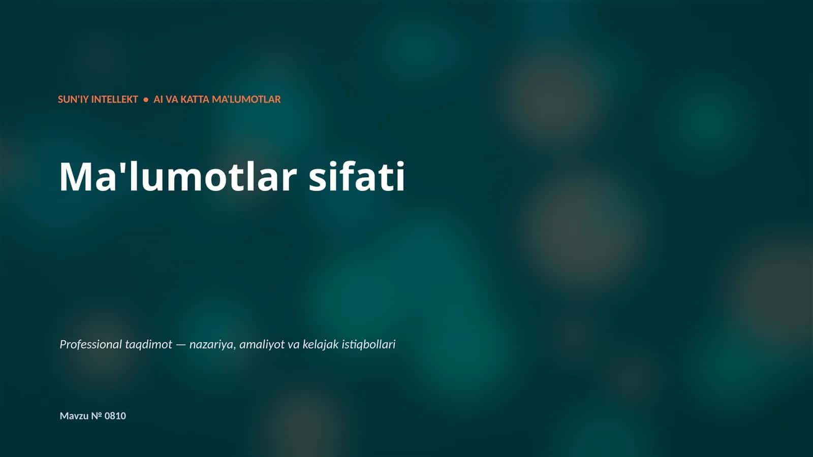 Professional taqdimot — nazariya, amaliyot va kelajak istiqbollari
