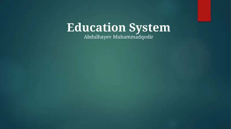Education System