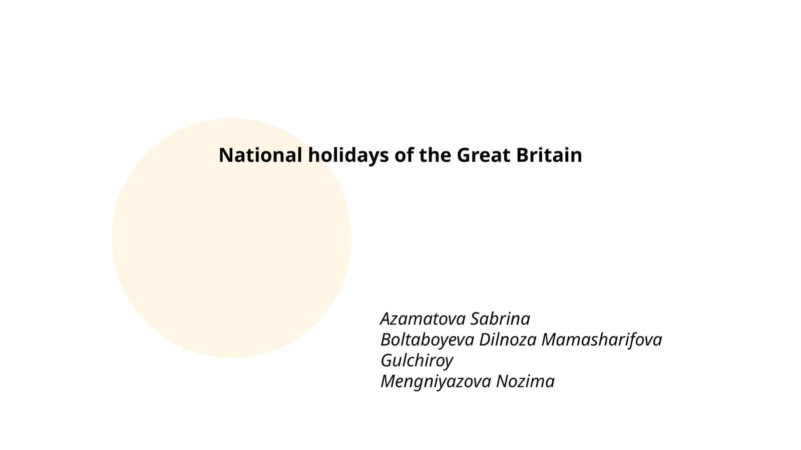 National holidays of the Great Britain