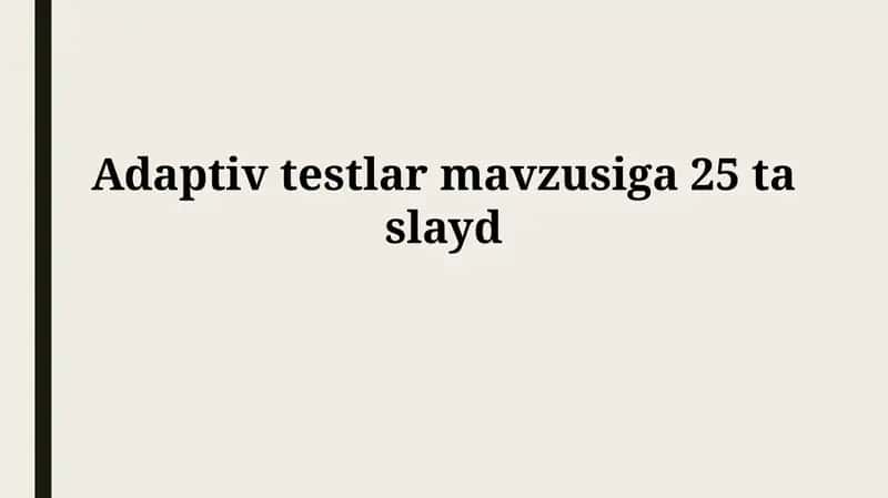 Moslashuvchan sinovlash algoritmlari
