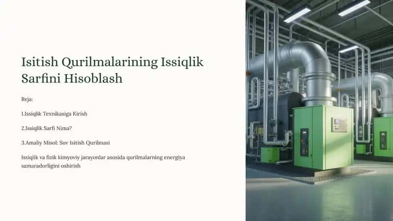 Isitish Qurilmalarining Issiqlik Sarfini Hisoblash